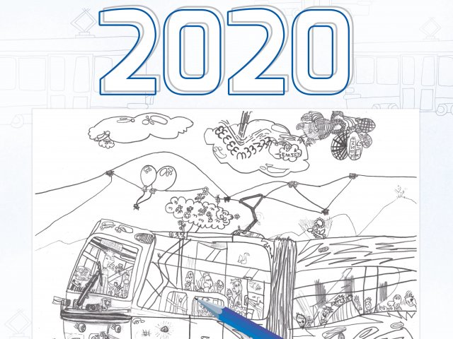 Kalendarz 2020 wykonany z prac plastycznych dzieci w konkursie 